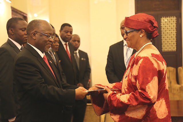 President Dr. John Pombe Magufuli Receives Letters of Credence from the Ambassador of Namibia