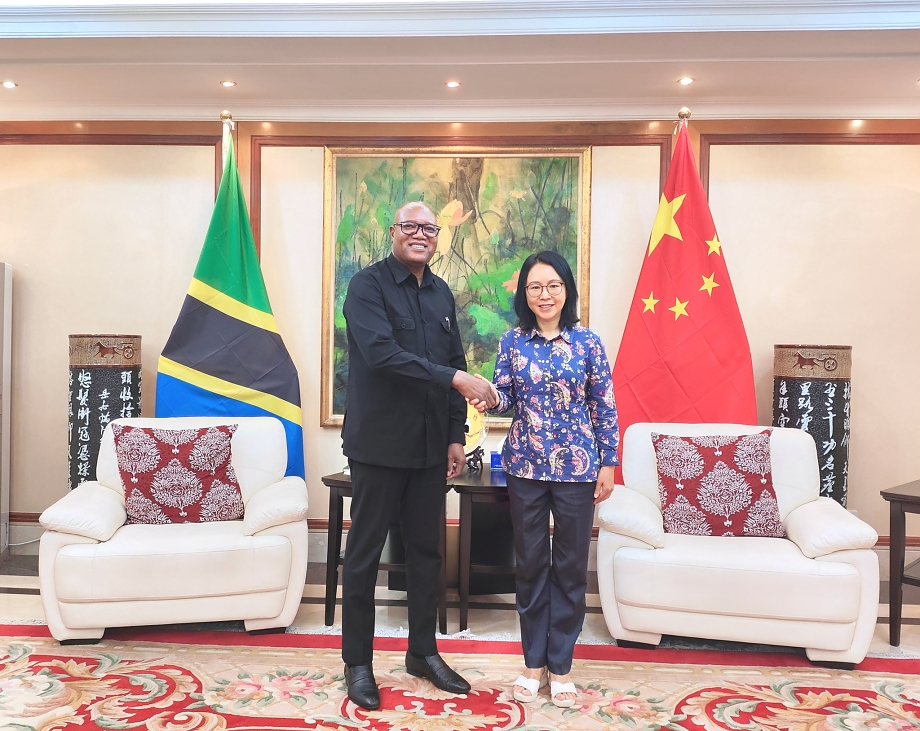 Ambassador Chen Mingjian meets with High Commissioner of Namibia to Tanzania Lebbius Tangeni Tobias